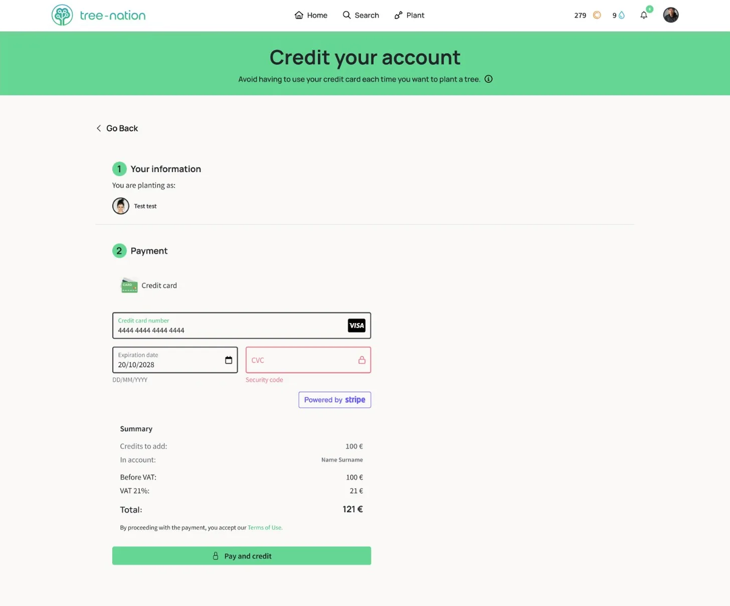 Before: card details entered manually on every transaction