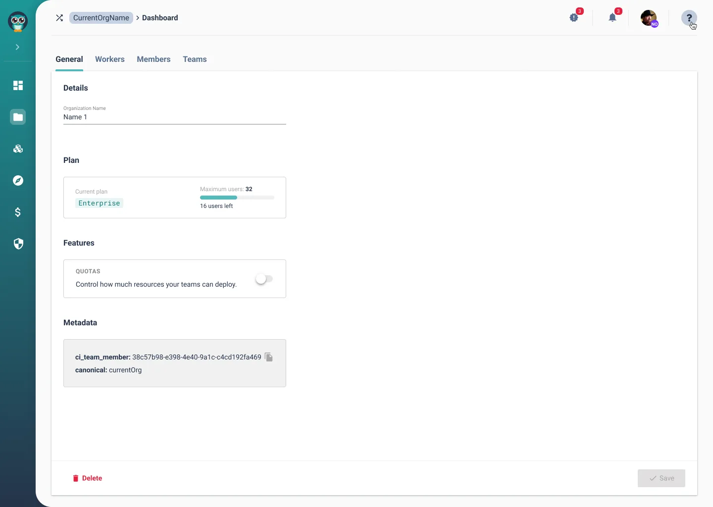 Feature switch: Quota disabled