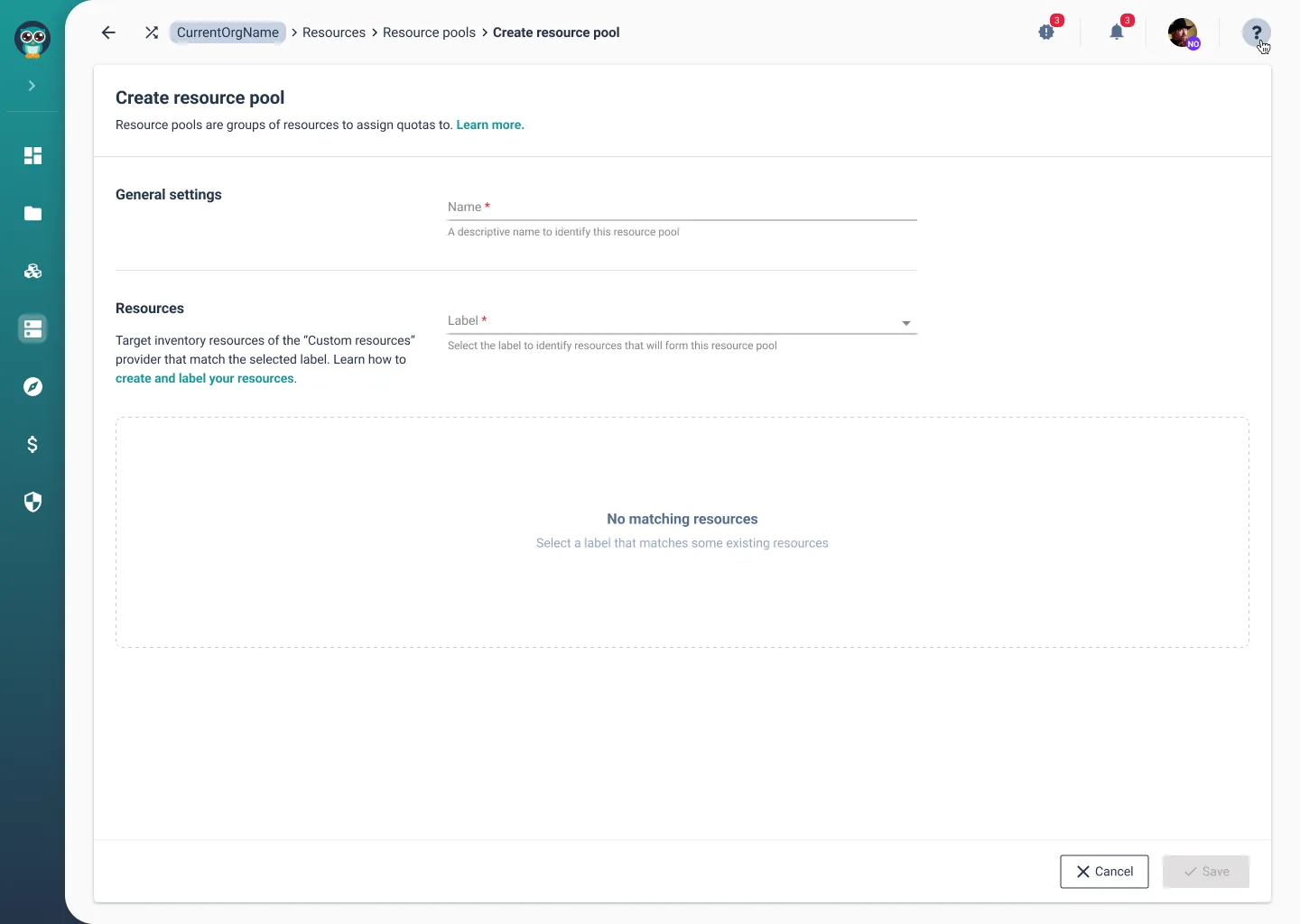 Resource Pool: Create